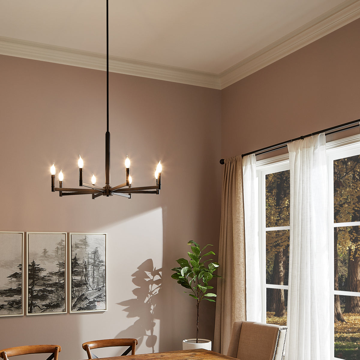 18.25'' Daxley Matte Black 8 Light Chandelier