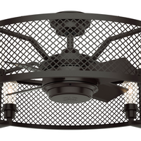 23 inch Fennec Noble Bronze Ceiling Fan with LED Light Kit and Wall Control
