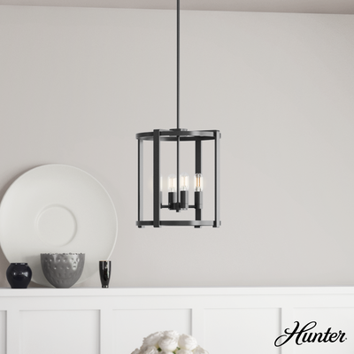 Astwood 16-inch 4-light Matte Black Drum Chandelier