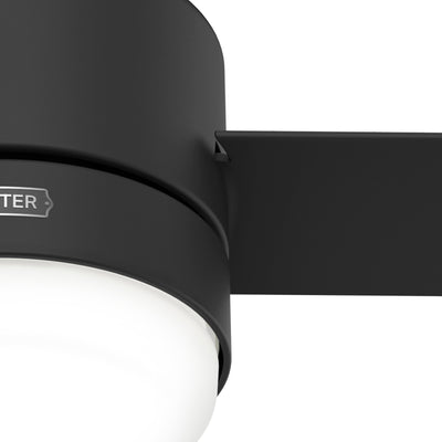 44 inch Gilmour Matte Black Damp Rated Ceiling Fan with LED Light Kit and Handheld Remote