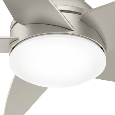Casablanca 44 inch Isotope Matte Nickel Low Profile Ceiling Fan with LED Light Kit and Wall Control