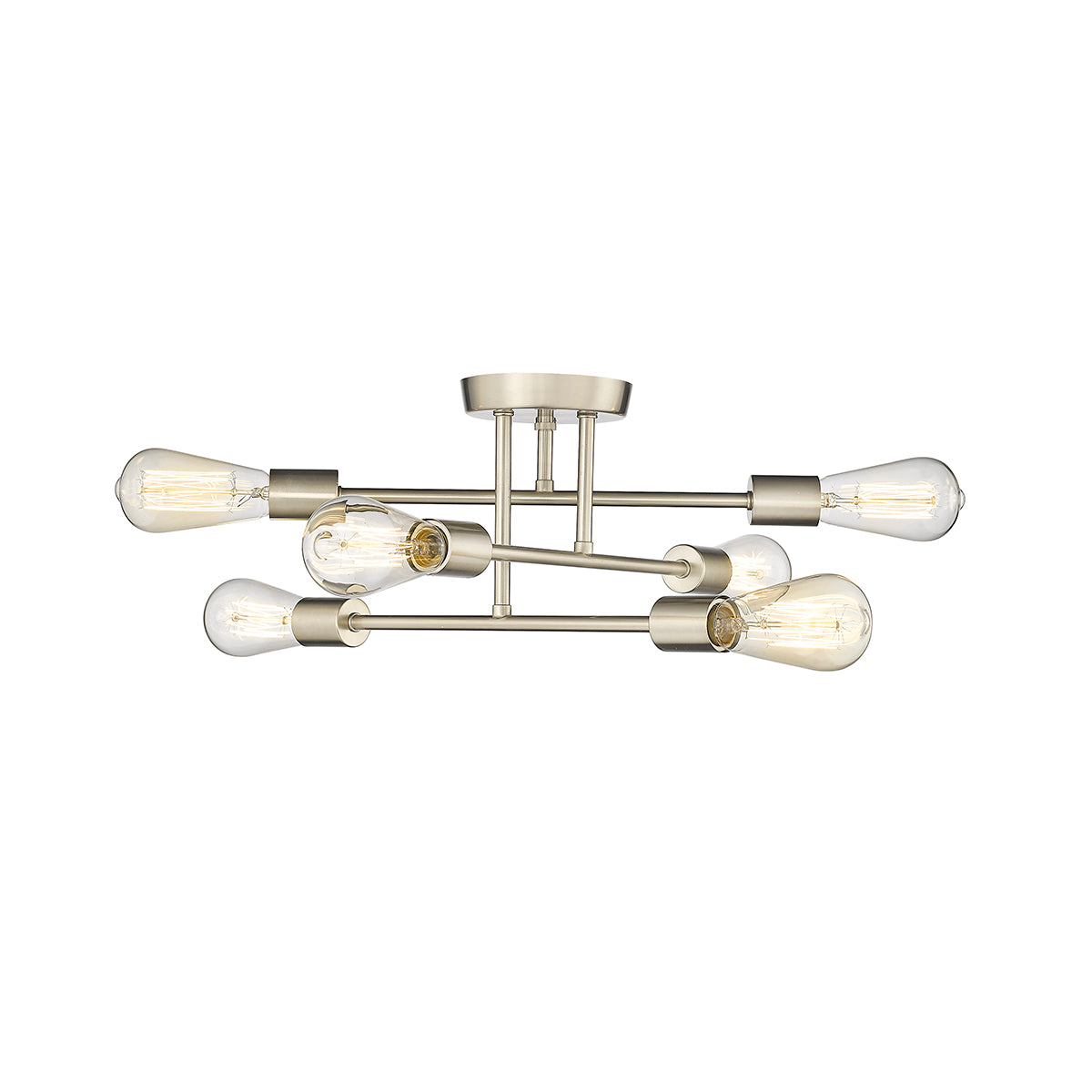 7.75'' Decco Modern Gold 6 Light Semi-Flush Mount