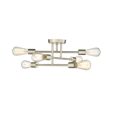 7.75'' Decco Modern Gold 6 Light Semi-Flush Mount