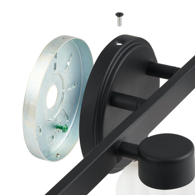 Bedminster 30-inch 4-light Matte Black Vanity Light with Etched Opal Ribbed Glass Shades
