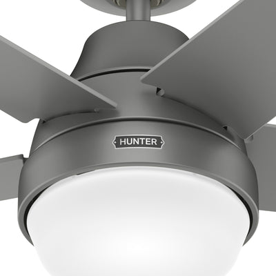 52 inch Aerodyne Wi-Fi Matte Silver Ceiling Fan with LED Light Kit and Handheld Remote