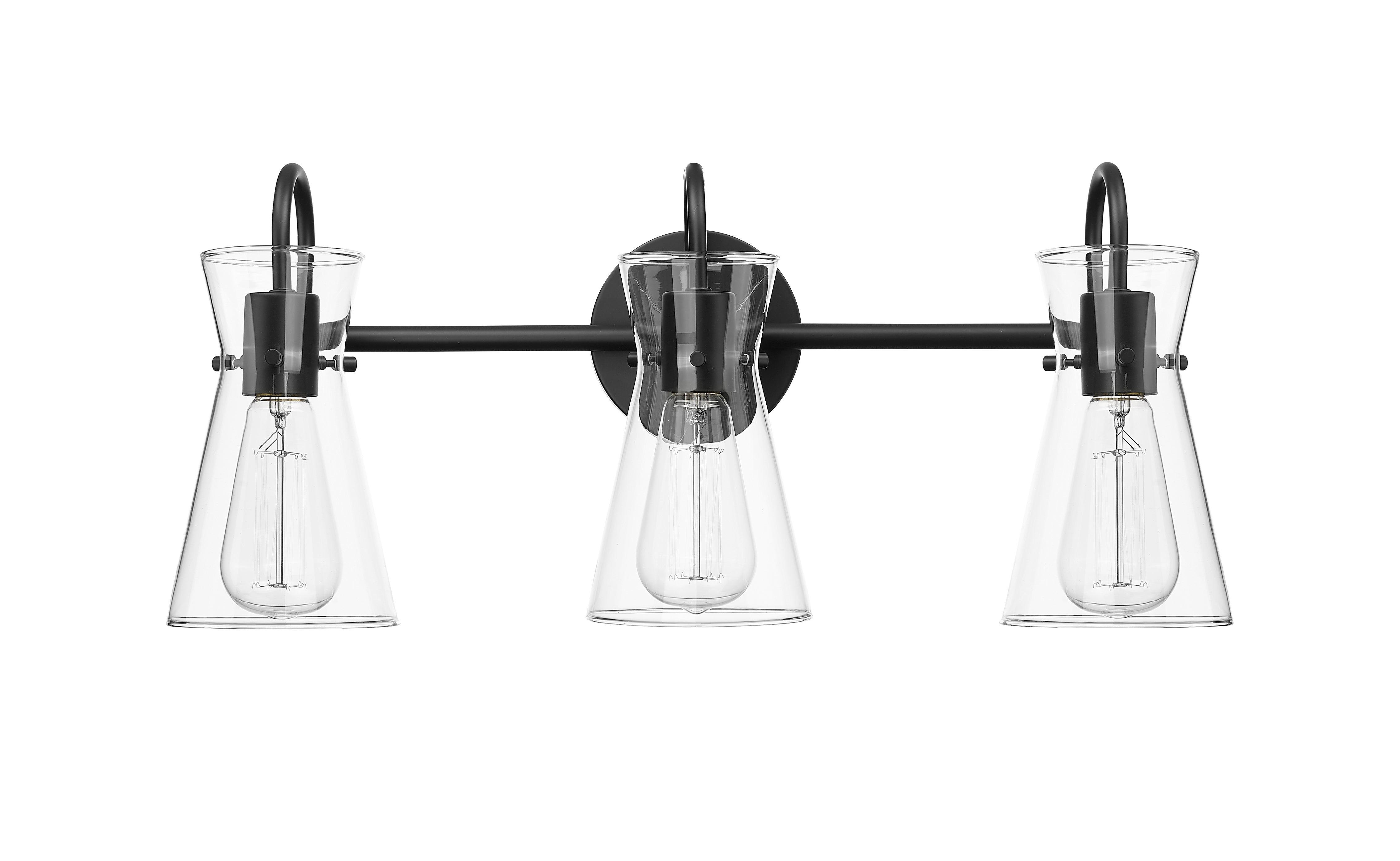 22'' Camellia Matte Black 3 Light Bath Vanity