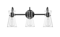 22'' Camellia Matte Black 3 Light Bath Vanity
