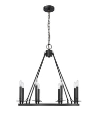 28-inch Florence Matte Black 8-Light Chandelier