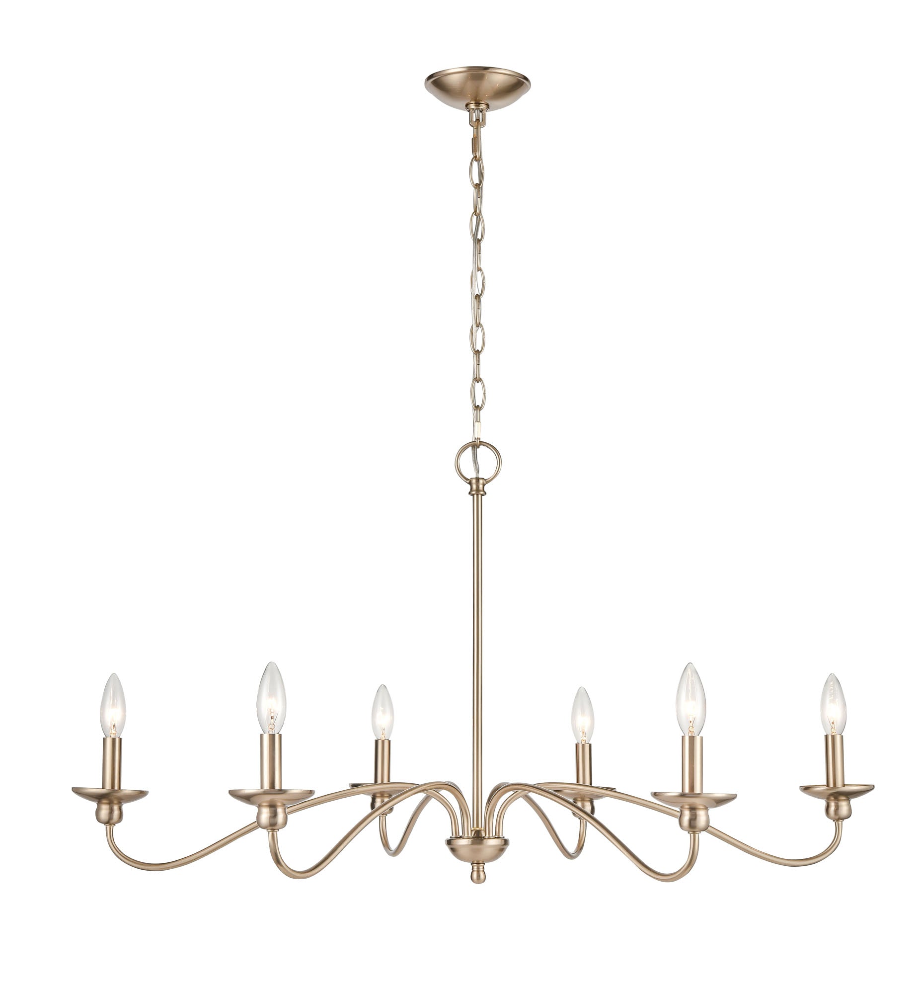20.5'' Delvona Modern Gold 6 Light Chandelier