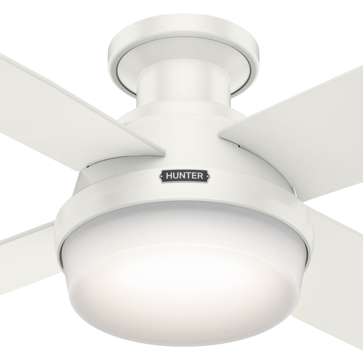 52 inch Dempsey Fresh White Low Profile Ceiling Fan with LED Light Kit and Handheld Remote