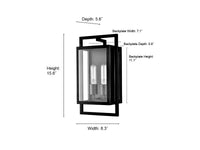 8.3'' Agatha Textured Black 2 Light Wall Sconce