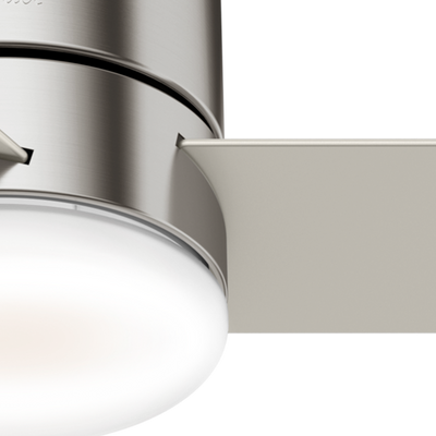 44 inch Minimus Brushed Nickel Low Profile Ceiling Fan with LED Light Kit and Handheld Remote