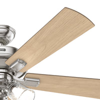 52 inch Crestfield Brushed Nickel Ceiling Fan with LED Light Kit and Handheld Remote