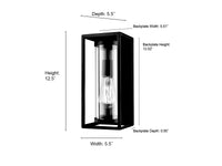 12.5-inch Caleb Textured Black 1-Light Outdoor Wall Sconce