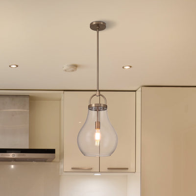 Mansfield 12-inch 1-light Champagne Gold Pendant Light with Clear Glass Shade