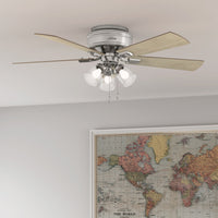 52 inch Crestfield Brushed Nickel Low Profile Ceiling Fan with LED Light Kit and Pull Chain