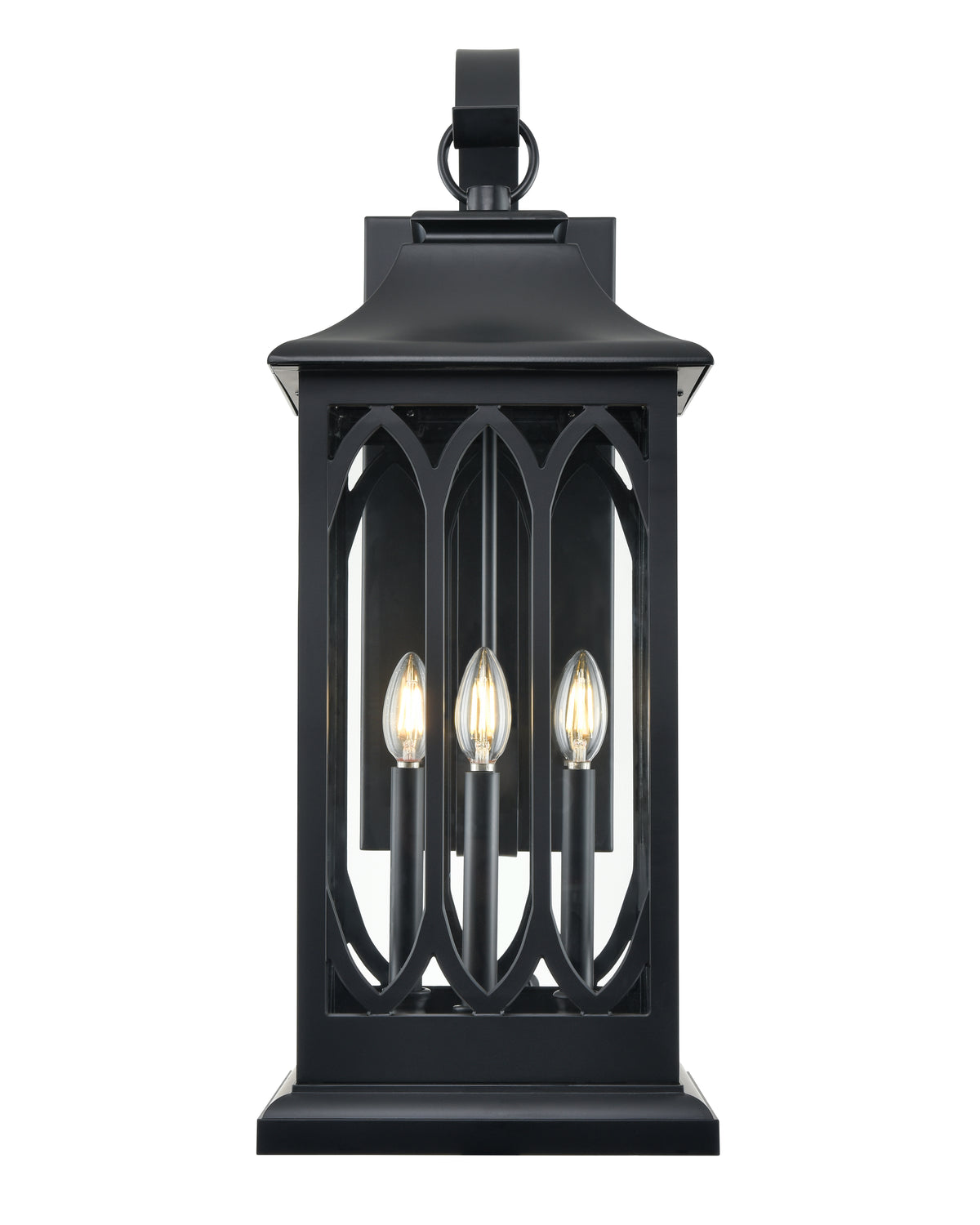 10.5'' Mallorey Powder Coated Black 3 Light Wall Sconce