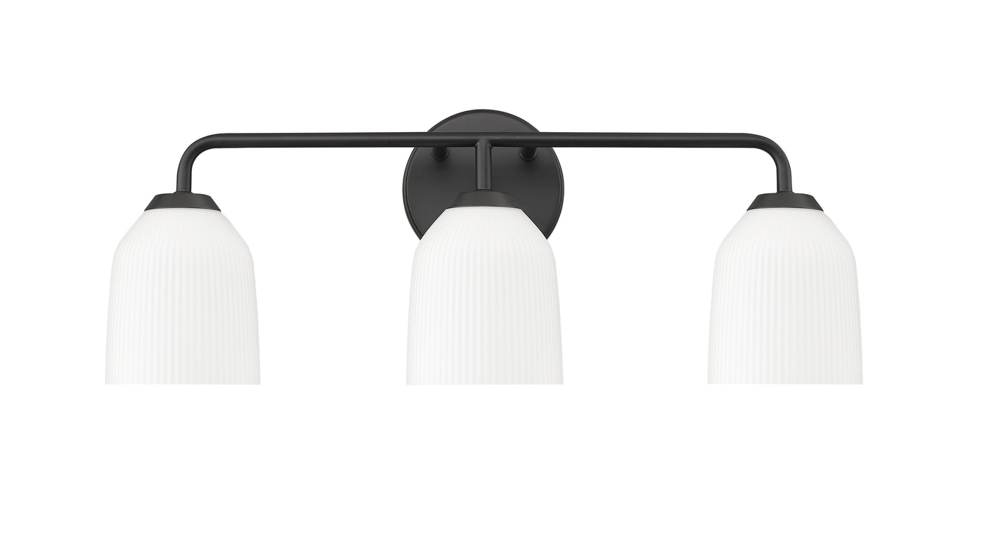 22.75'' Norah Matte Black 3 Light Bath Vanity