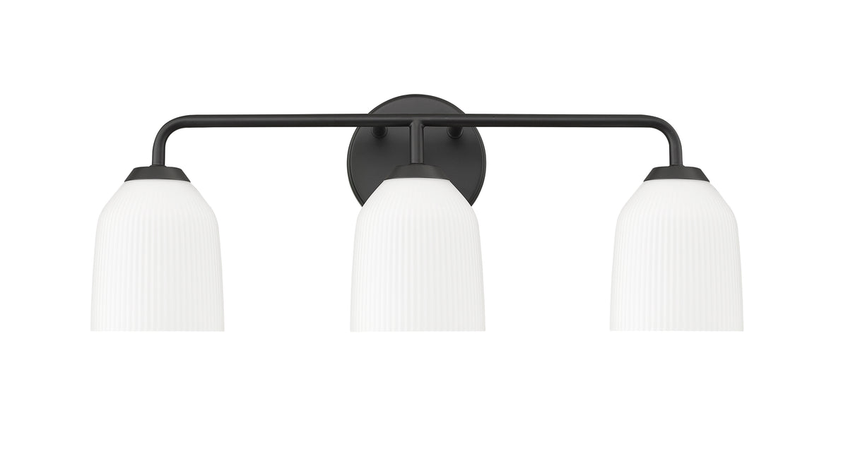 22.75'' Norah Matte Black 3 Light Bath Vanity