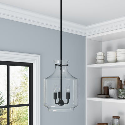 15.5'' Mahannah Matte Black 3 Light Pendant