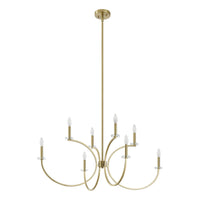 Florian 44-inch 8-light Brushed Gold and Clear Glass Chandelier