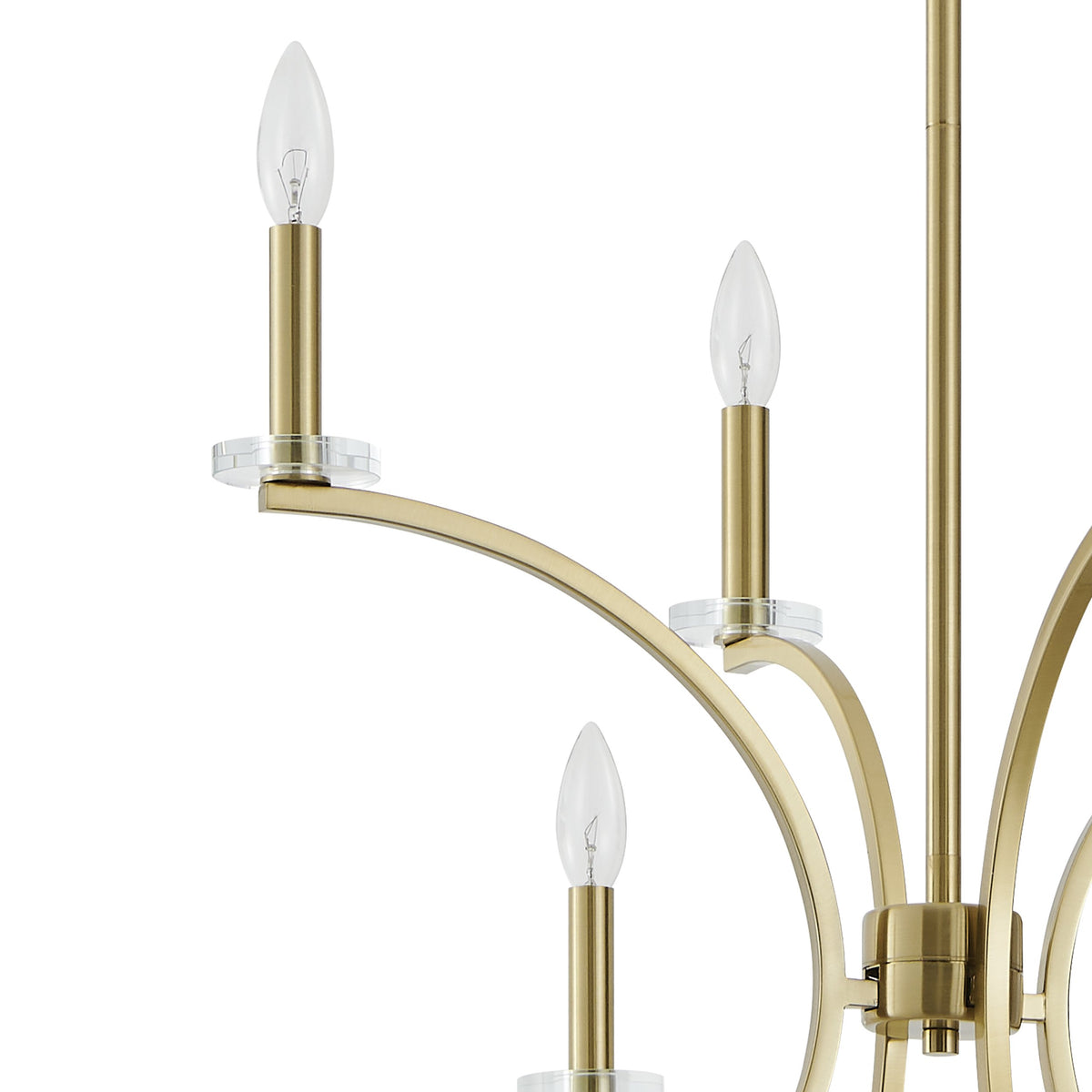 Florian 44-inch 8-light Brushed Gold and Clear Glass Chandelier