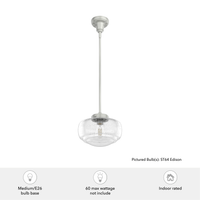 Saddle Creek 10-inch 1-light Brushed Nickel Schoolhouse Pendant with Seeded Glass