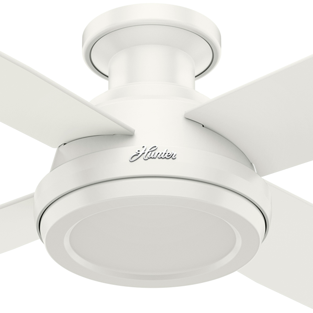 52 inch Dempsey Fresh White Low Profile Ceiling Fan and Handheld Remote