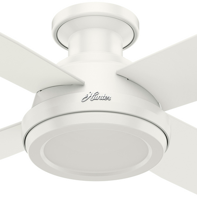 52 inch Dempsey Fresh White Low Profile Ceiling Fan and Handheld Remote