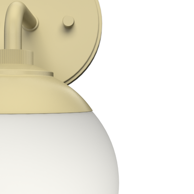 Hepburn 10.75-inch 1-light Modern Brass Wall Sconce with Cased White Glass