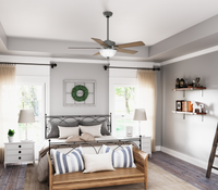 52 inch Swanson Matte Silver Ceiling Fan with LED Light Kit and Pull Chain