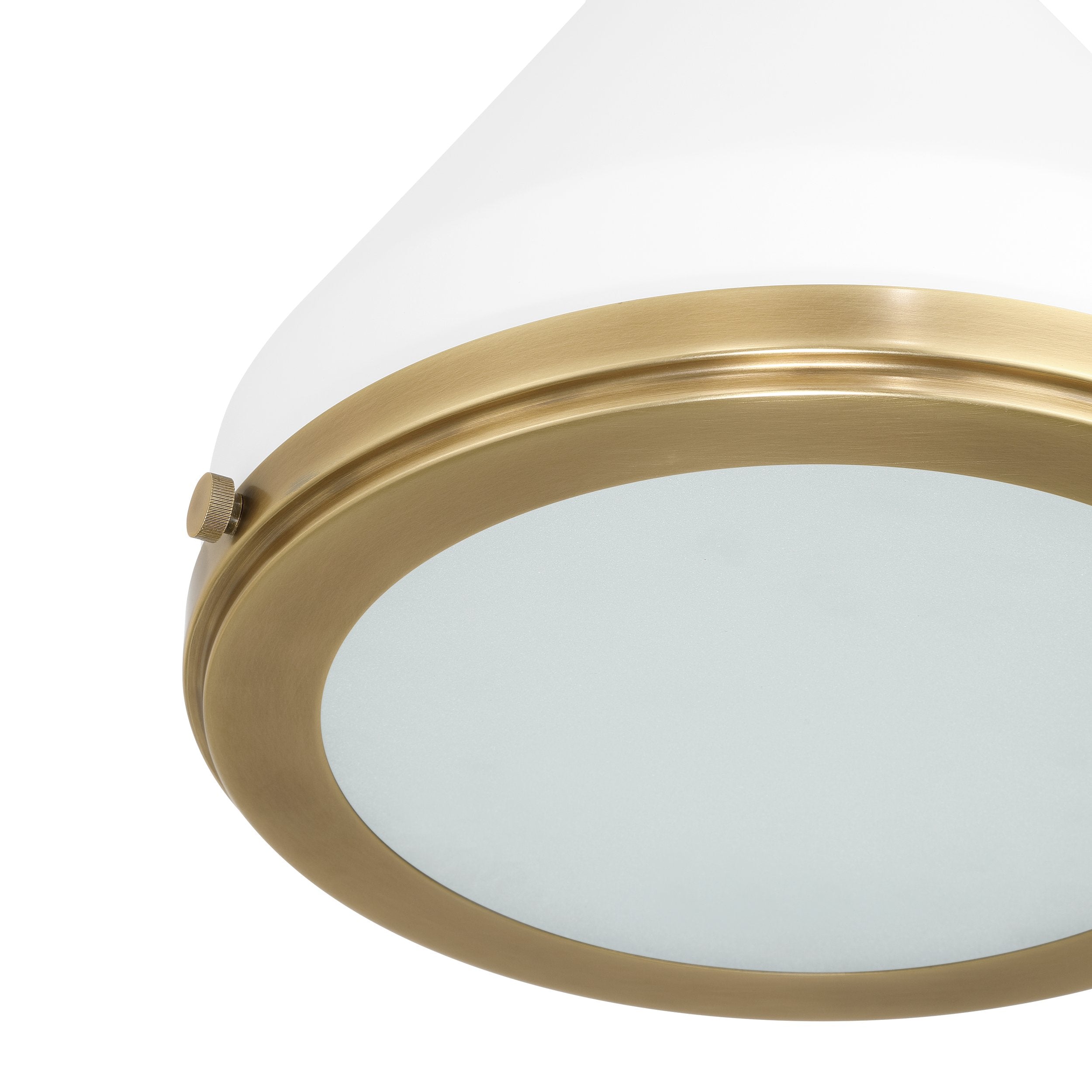 Doyle 13-inch 1-light Natural Brass Pendant Light with Matte White Metal Shade
