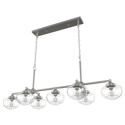 Saddle Creek 17.25-inch 7-light Brushed Nickel Linear Chandelier with Seeded Glass