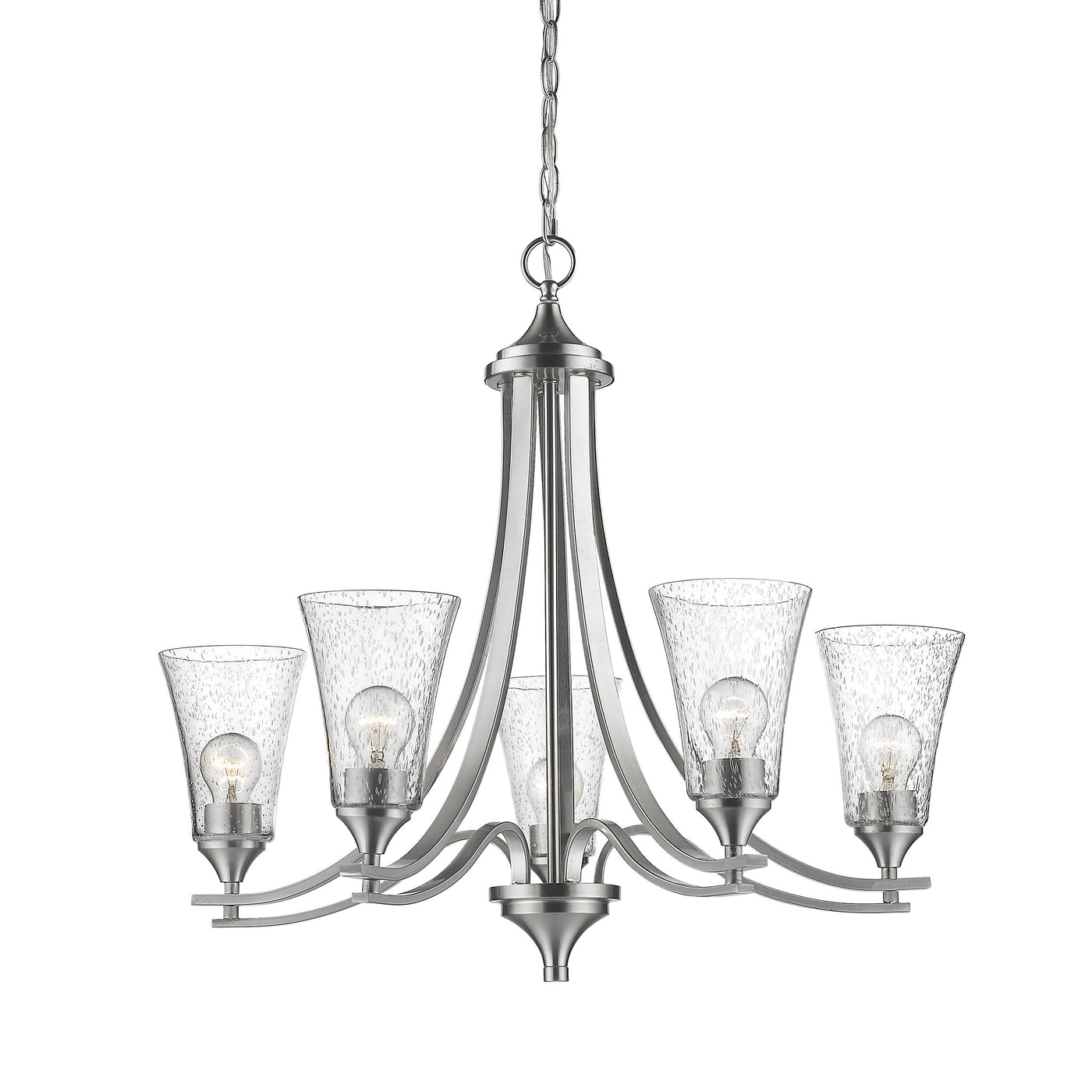 25.5'' Natalie Satin Nickel 5 Light Chandelier