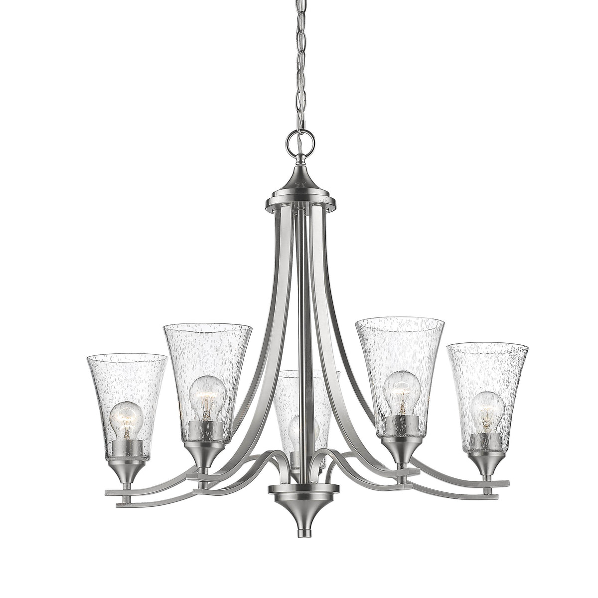 25.5'' Natalie Satin Nickel 5 Light Chandelier