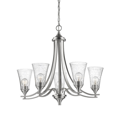 25.5'' Natalie Satin Nickel 5 Light Chandelier