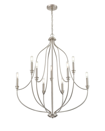 37.25'' Senoia Brushed Nickel 9 Light Chandelier
