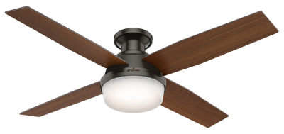 52 inch Dempsey Noble Bronze Low Profile Ceiling Fan with LED Light Kit and Handheld Remote