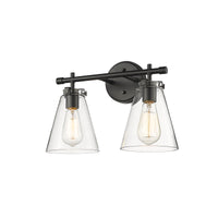 16'' Aliza Matte Black 2 Light Bath Vanity
