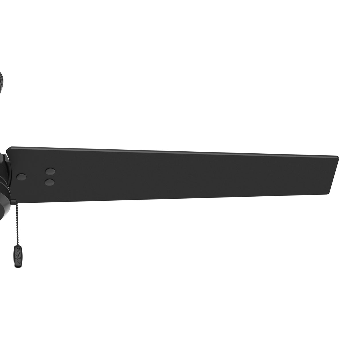 52 inch Cassius Matte Black Damp Rated Ceiling Fan and Pull Chain