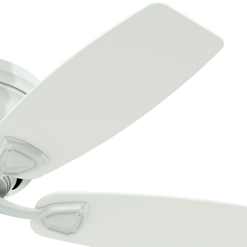 48 inch Sea Wind White Low Profile Damp Rated Ceiling Fan and Pull Chain