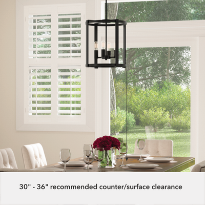 Astwood 16-inch 4-light Matte Black Drum Chandelier
