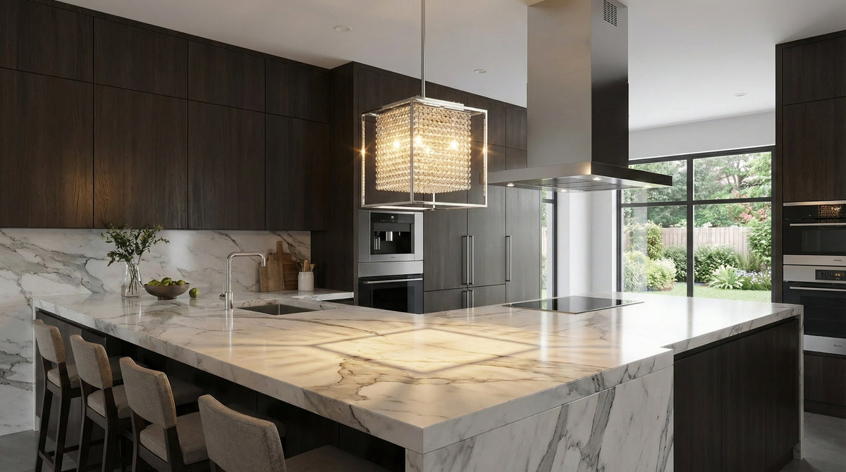 Cube 5 Light Chrome Chandelier