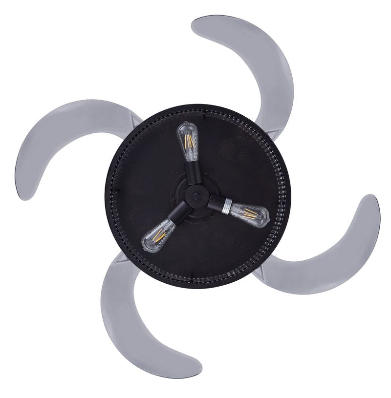 Corbelle 48 Inch 3 Light Antique Black Fan with Retractable Blades