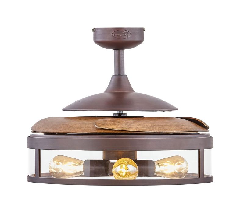 Classic 48 Inch 3 Light Bronze Fan with Retractable Blades