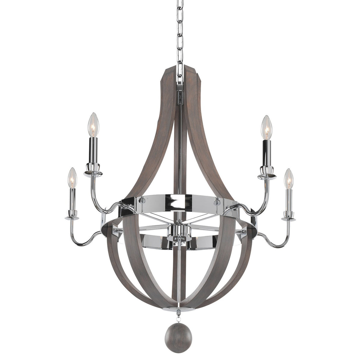 39'' Sharlow 5 Light Polished Chrome Chandelier