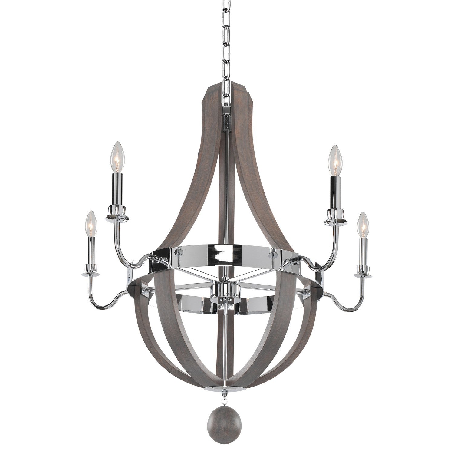 39'' Sharlow 5 Light Polished Chrome Chandelier