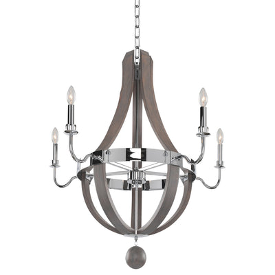39'' Sharlow 5 Light Polished Chrome Chandelier