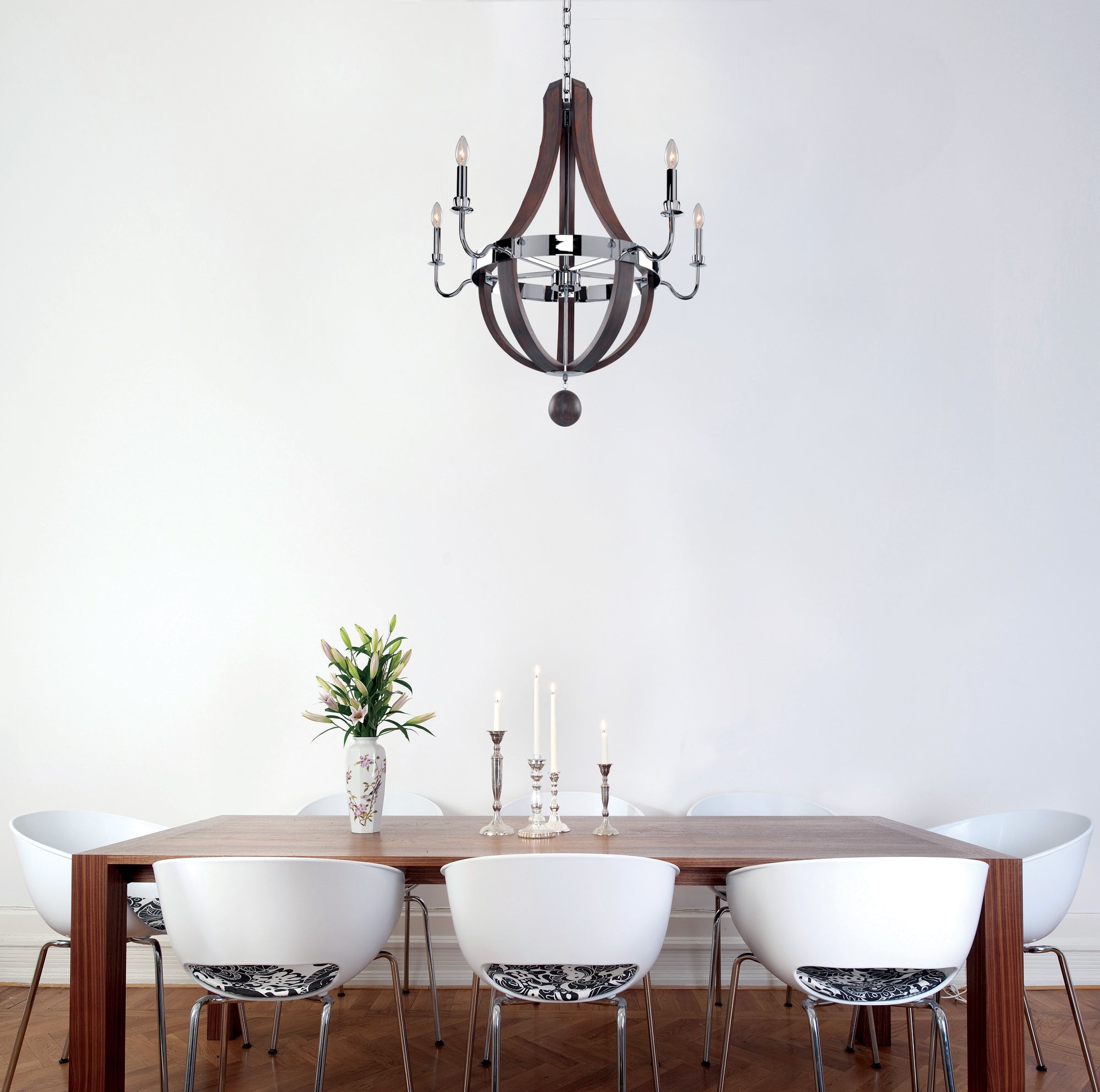 39'' Sharlow 5 Light Polished Chrome Chandelier