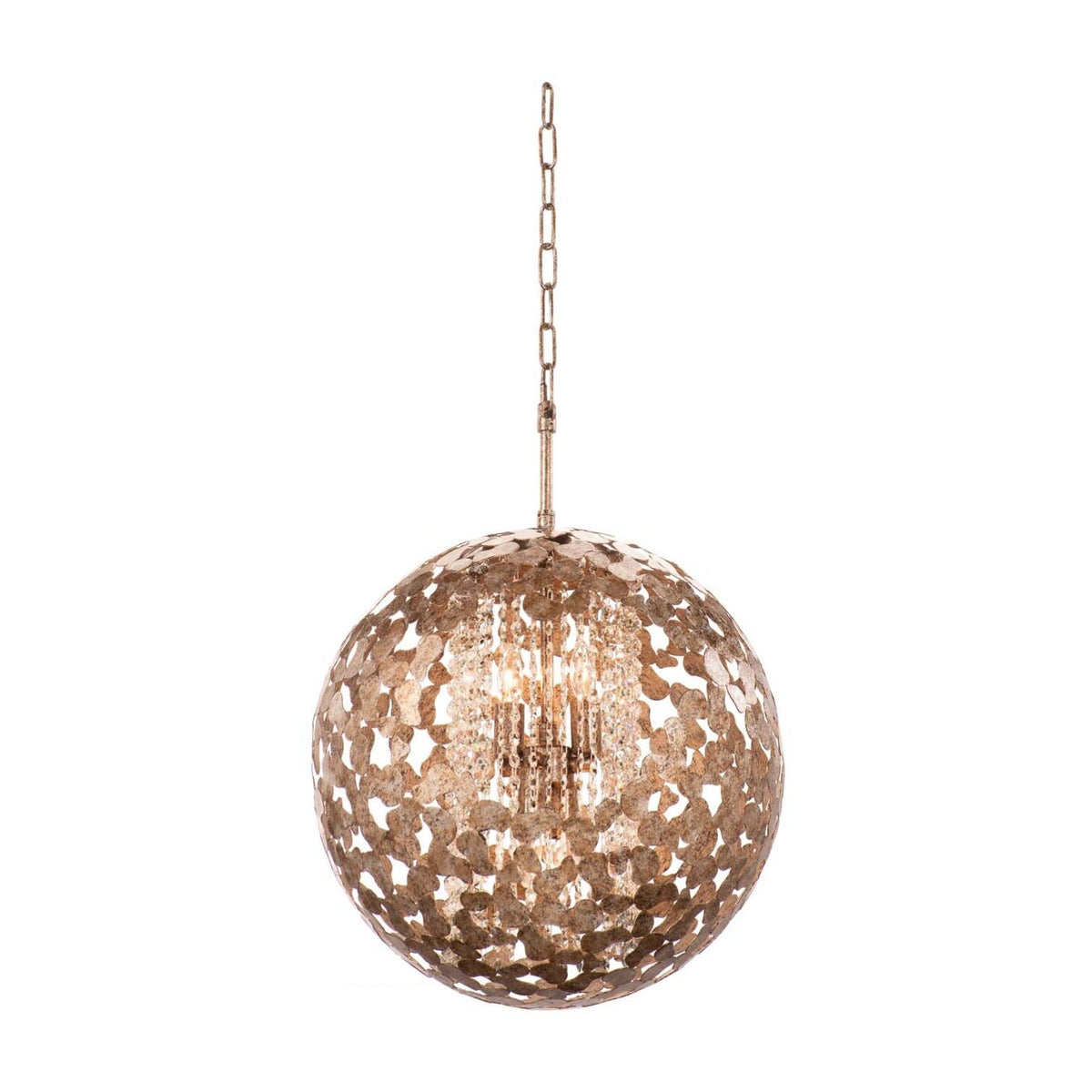 26'' Belladonna 4 Light Antique Silver Leaf Chandelier
